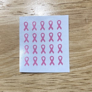 Breast Cancer Awareness Ribbon Nail Decals - Set of 20