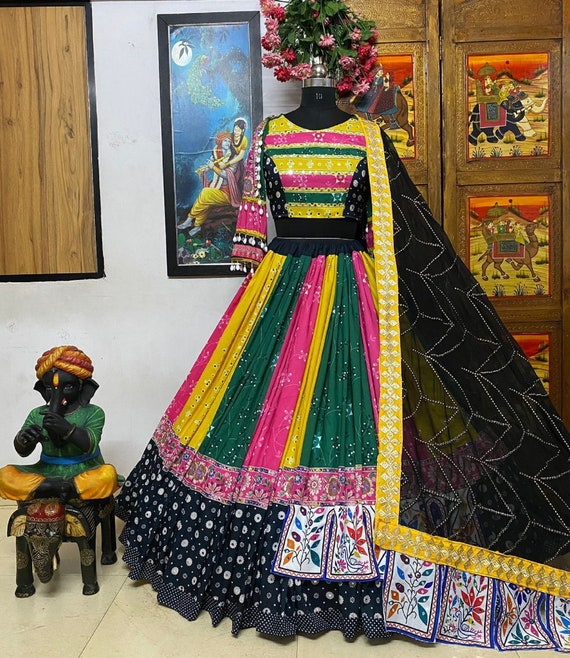 Black Mirror Work Lehenga For Garba Dance Buy Online 2023