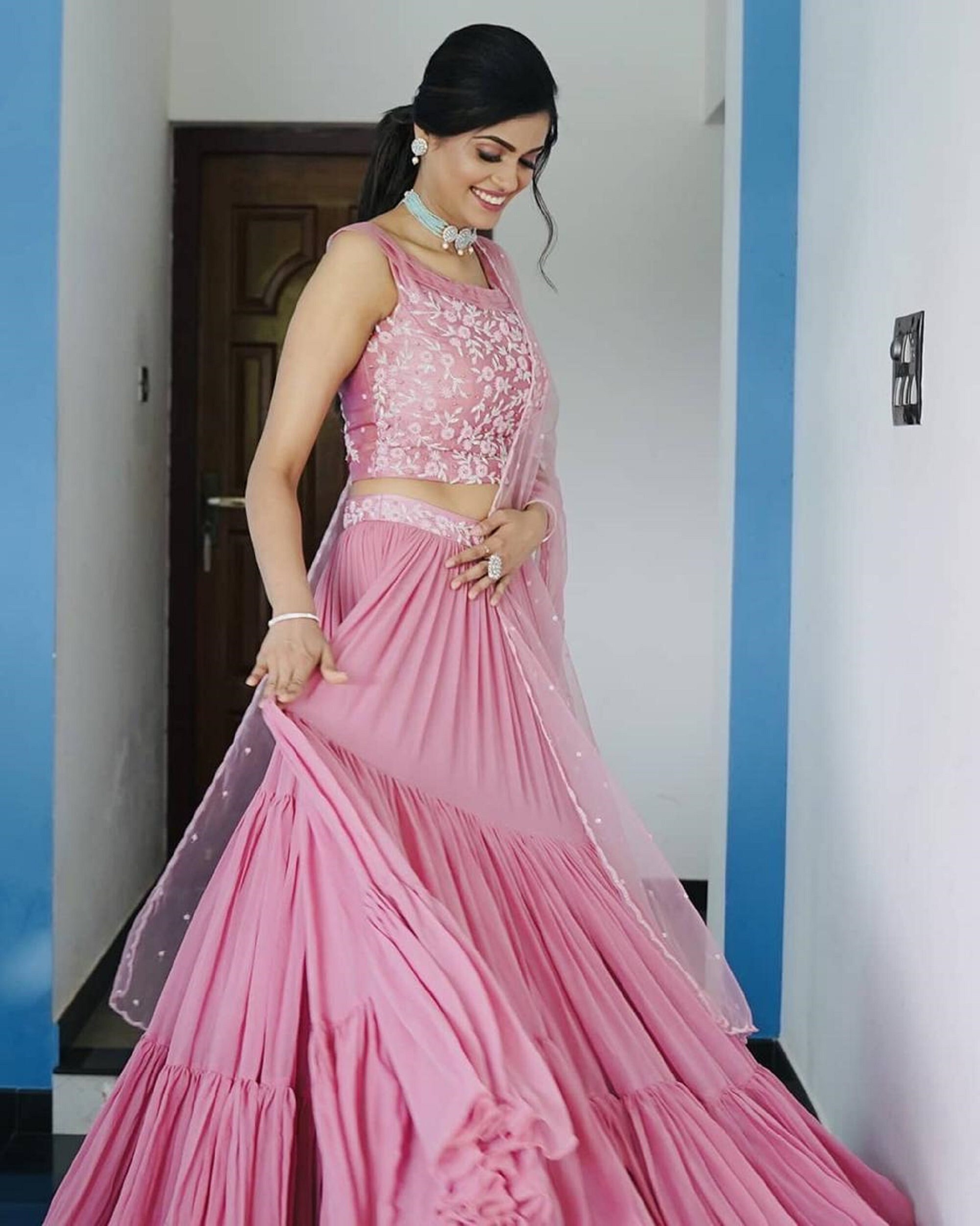ruffled lehenga choli