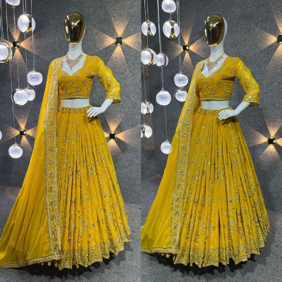 Haldi ceremony lehenga sale