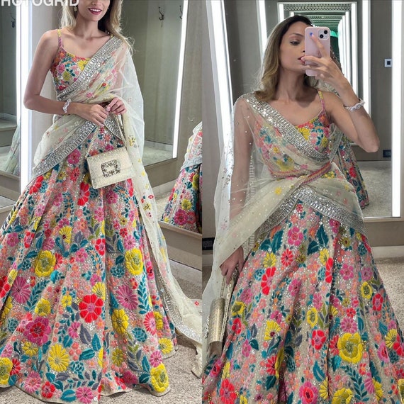 Lengha Choli Chaniya Choli Designer Lehenga Latest Lehnga Wedding Bridal  Lahenga Indian Bridesmaid Dresses Free Shipping 
