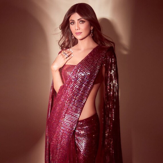 sequence saree blouse style