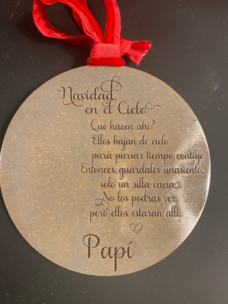 Christmas In Heaven Memorial Ornament Christmas Poem to  Etsy