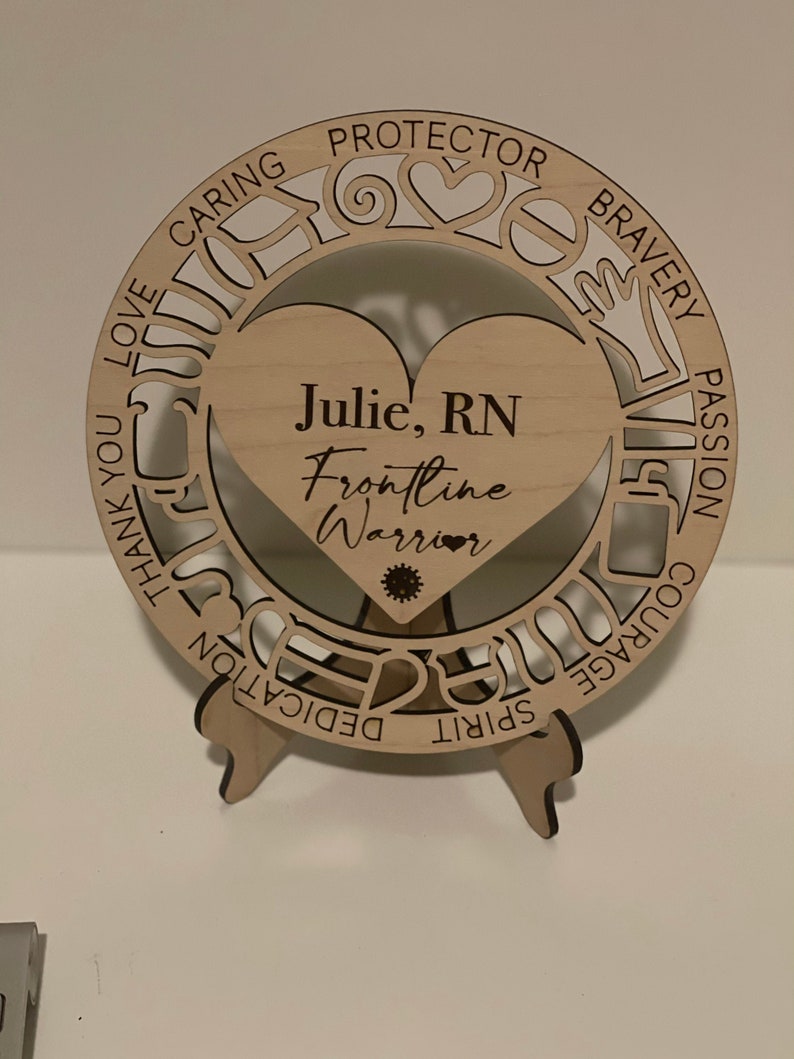Healthcare Frontline Warrior Hospital Nurse First Responder Front Line Warrior Plaque with stand Respiratory EMT Medical