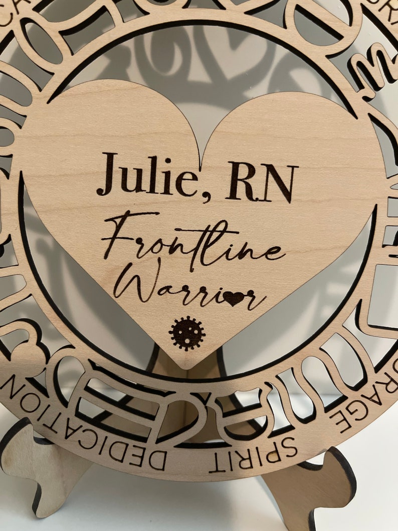 Healthcare Frontline Warrior Hospital Nurse First Responder Front Line Warrior Plaque with stand Respiratory EMT Medical