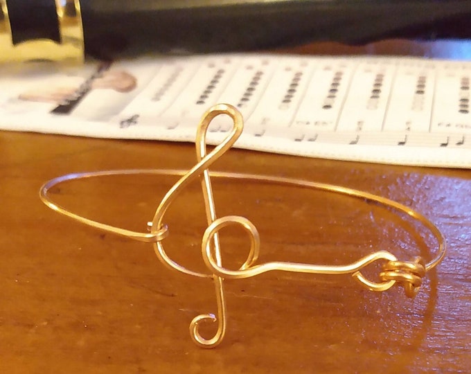 Bracelet Copper Treble Clef 6