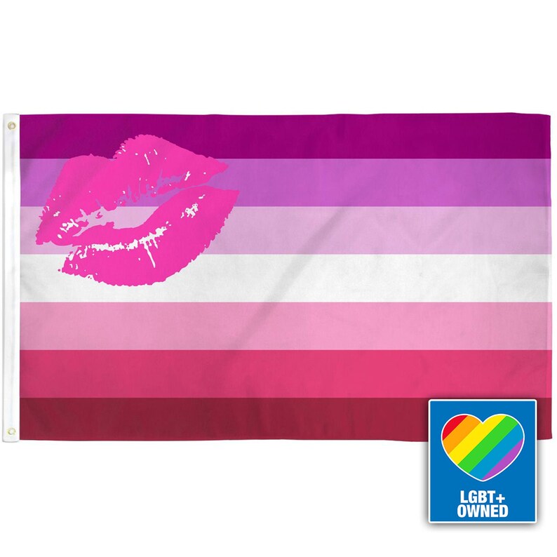 Lipstick Lesbian Flag 3' X 5' Pride Flag Lipstick Etsy