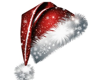 Santa Hat SVG PNG Clipart, Christmas SVG Clipart, dtf Christmas Designs