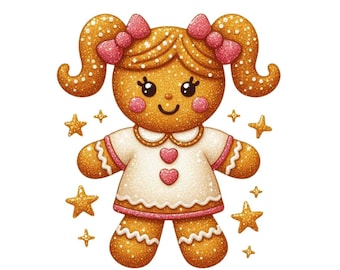 Pink Christmas Gingerbread Girl PNG Clipart, PInk Christmas PNG Clipart, Christmas Cookie Clipart