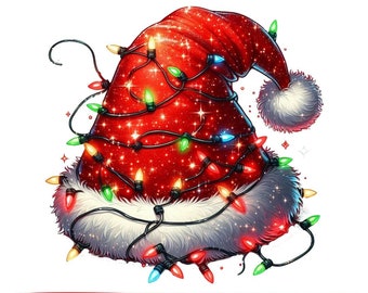 Santa Hat PNG Clipart, Christmas PNG Clipart, dtf Christmas Sublimation Designs