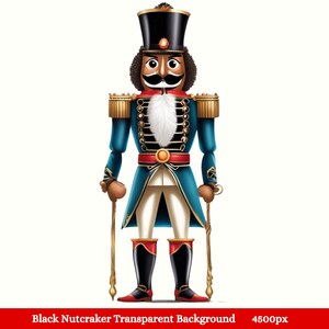 Clipart PNG de quebra-nozes afro-americano, conjunto de clipart de decoração de Natal para cartões, camisetas e outros projetos DIY - Download instantâneo