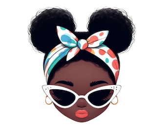 Liten svart flicka rörig knut PNG, Afro rörig knut PNG Clipart, Afro flicka rörig knut sublimering
