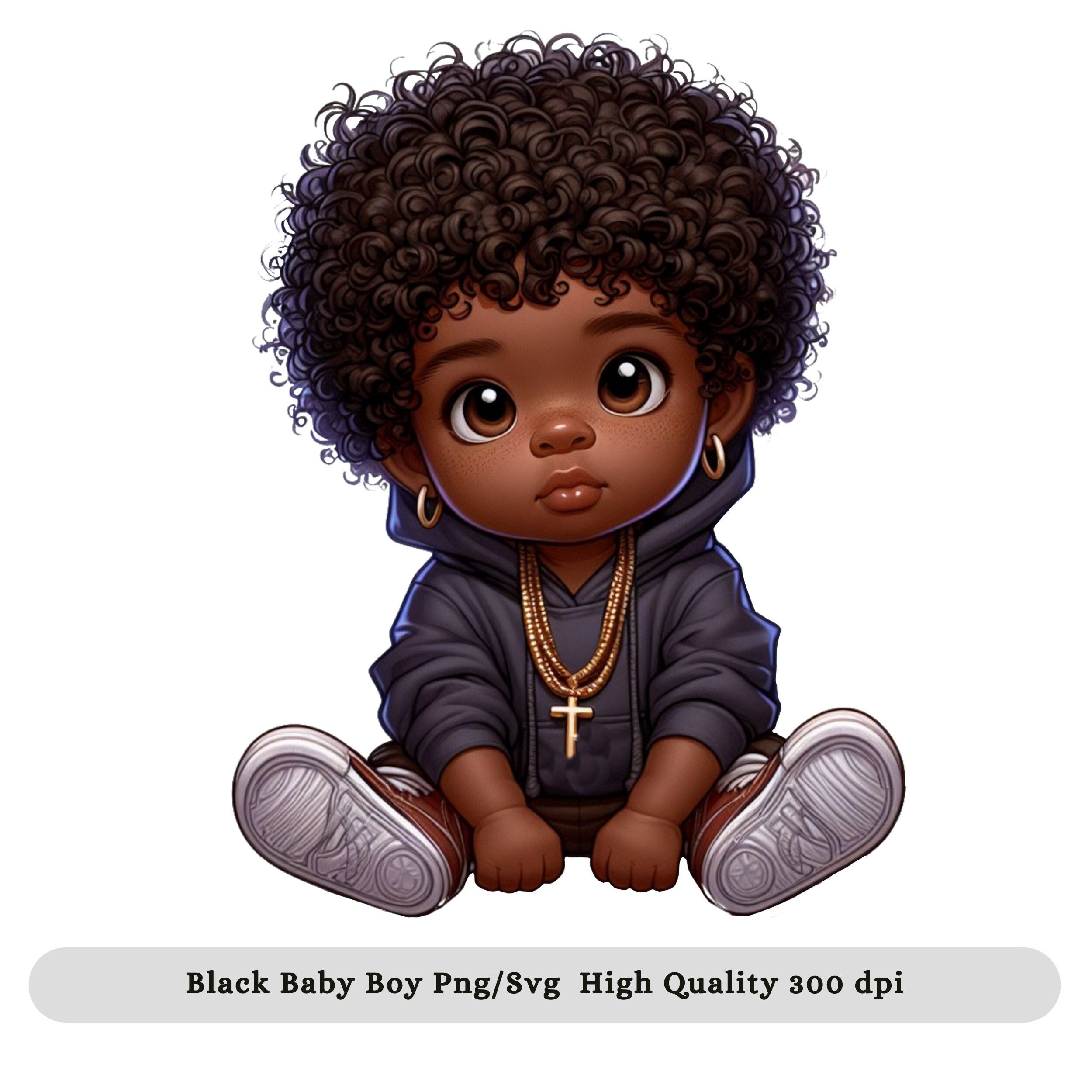 Black Baby Boy SVG PNG Clipart - Black Baby Shower Png Clipart, Baby ...