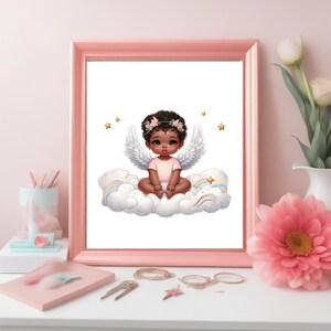 Black Baby Girl Angel PNG Clipart - Black Baby 1st Birthday Party Png ...