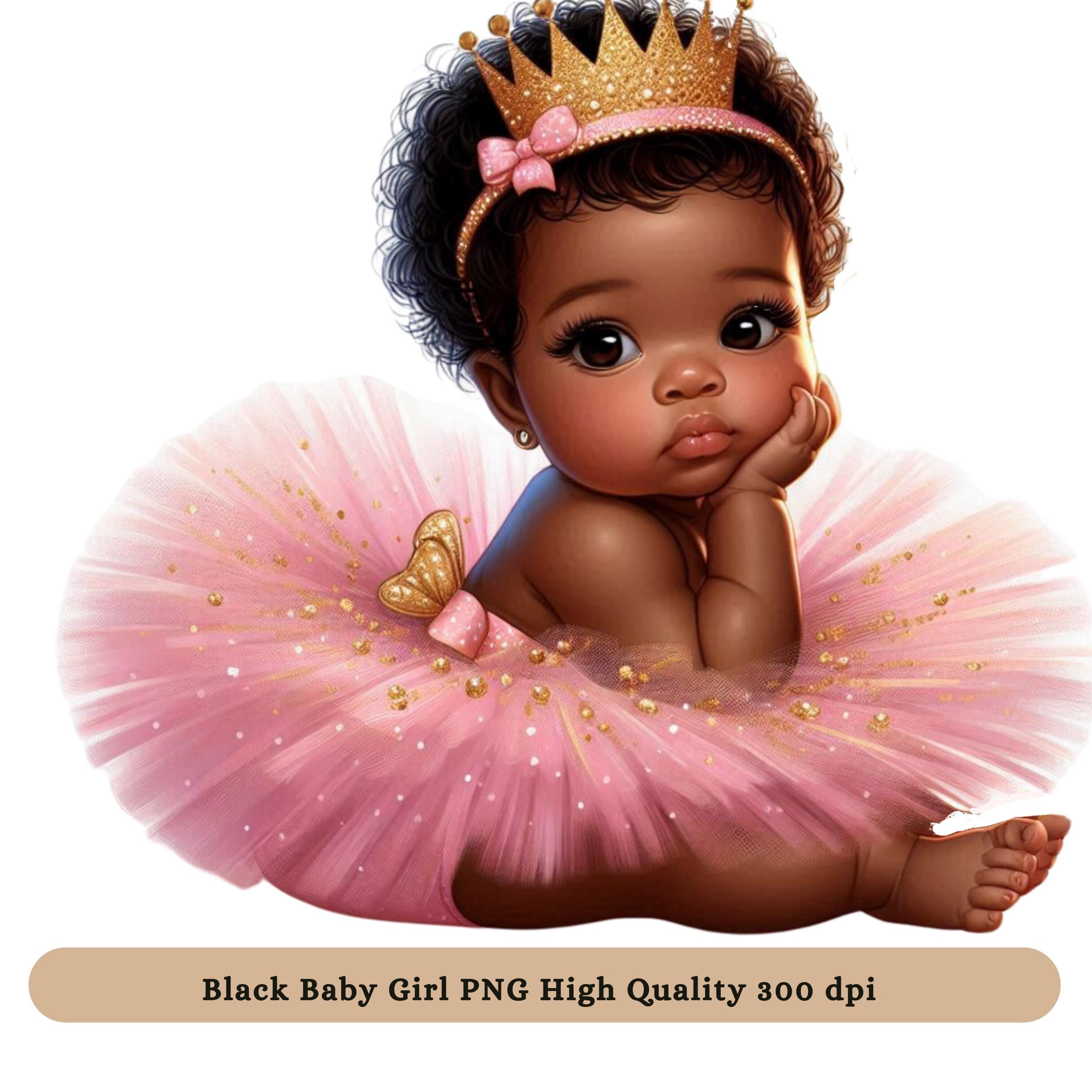 Black Baby Girl Princess PNG Clipart - Black Baby 1st Birthday Party Png  Clipart, Baby Sublimation DTF Design - Etsy, image size:2500x2500