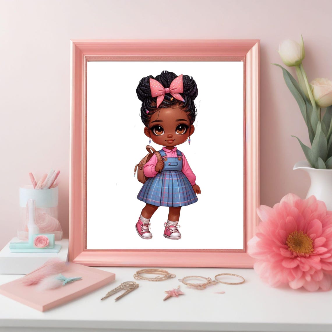 Little Black Girl PNG Clip Art - Black School Girl Png Clipart, Afro ...