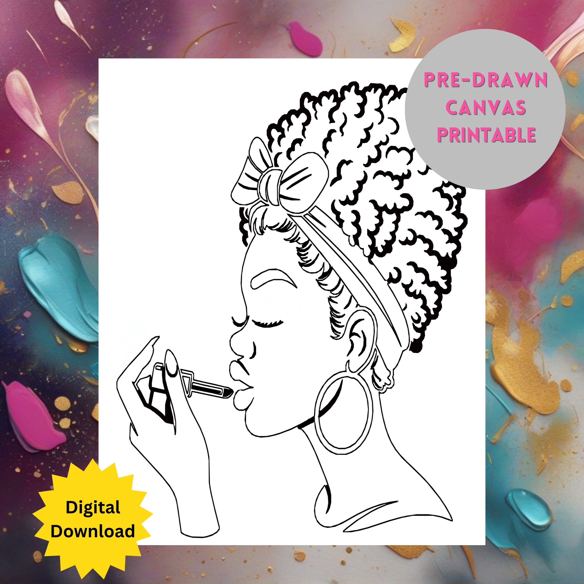 Sip and Paint DIY Paint and Sip Party Pre drawn Canvas Etsy