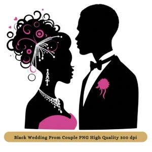Clipart de una pareja de novios afroamericanos (PNG, SVG)