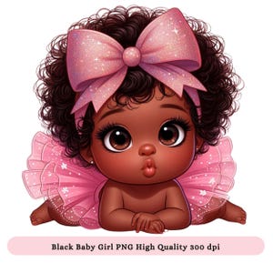 Black Baby Girl PNG Clip art - Black Baby Shower Png Clipart, African American Baby Sublimation DTF Designs