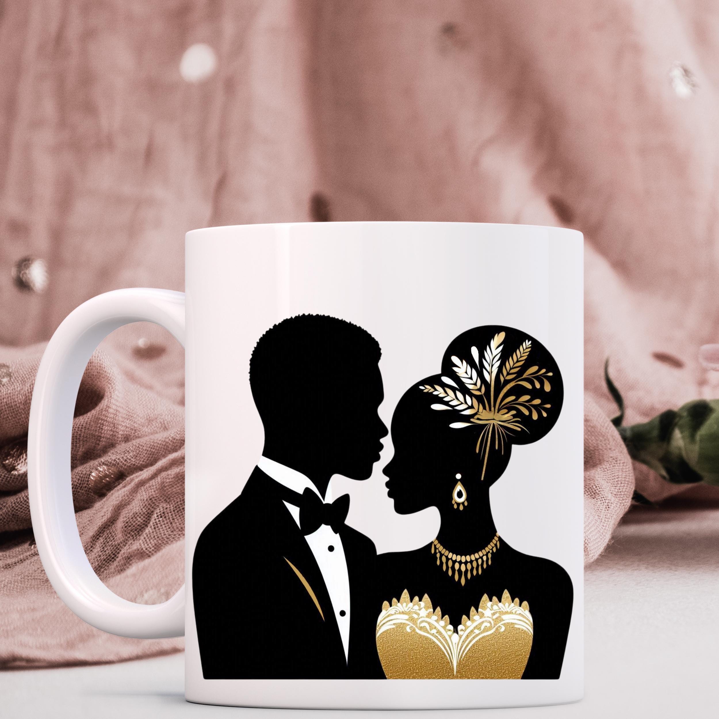 Black Wedding Couple Clipart: African American Bride and Groom SVG PNG ...
