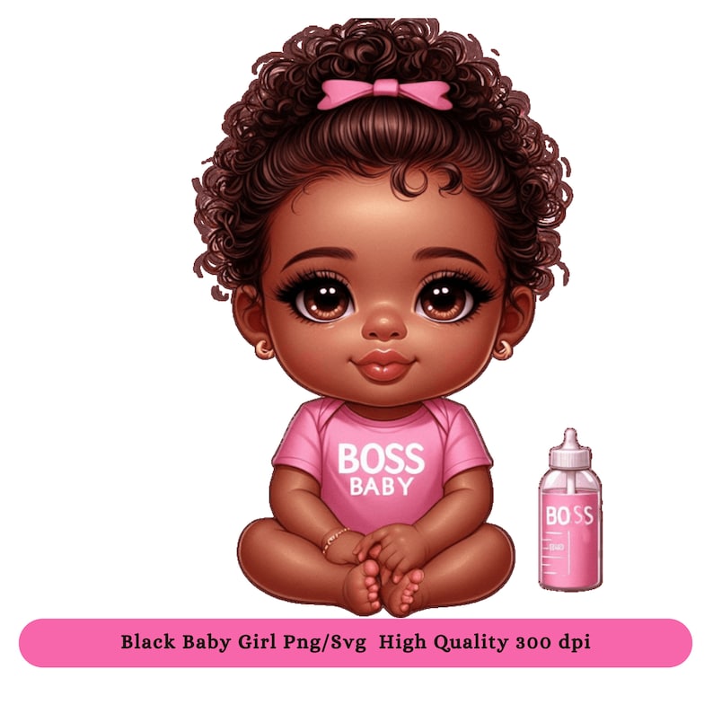 Black Baby Girl SVG PNG Clipart Black Baby Shower Png Clipart, Baby ...