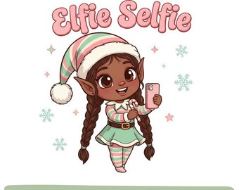 Black Girl Christmas PNG | Afro Holiday Clipart (Digital Download)