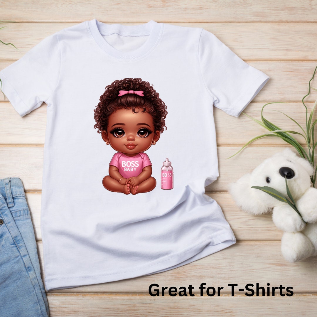Black Baby Girl SVG PNG Clipart for Baby Shower and Sublimation Designs ...