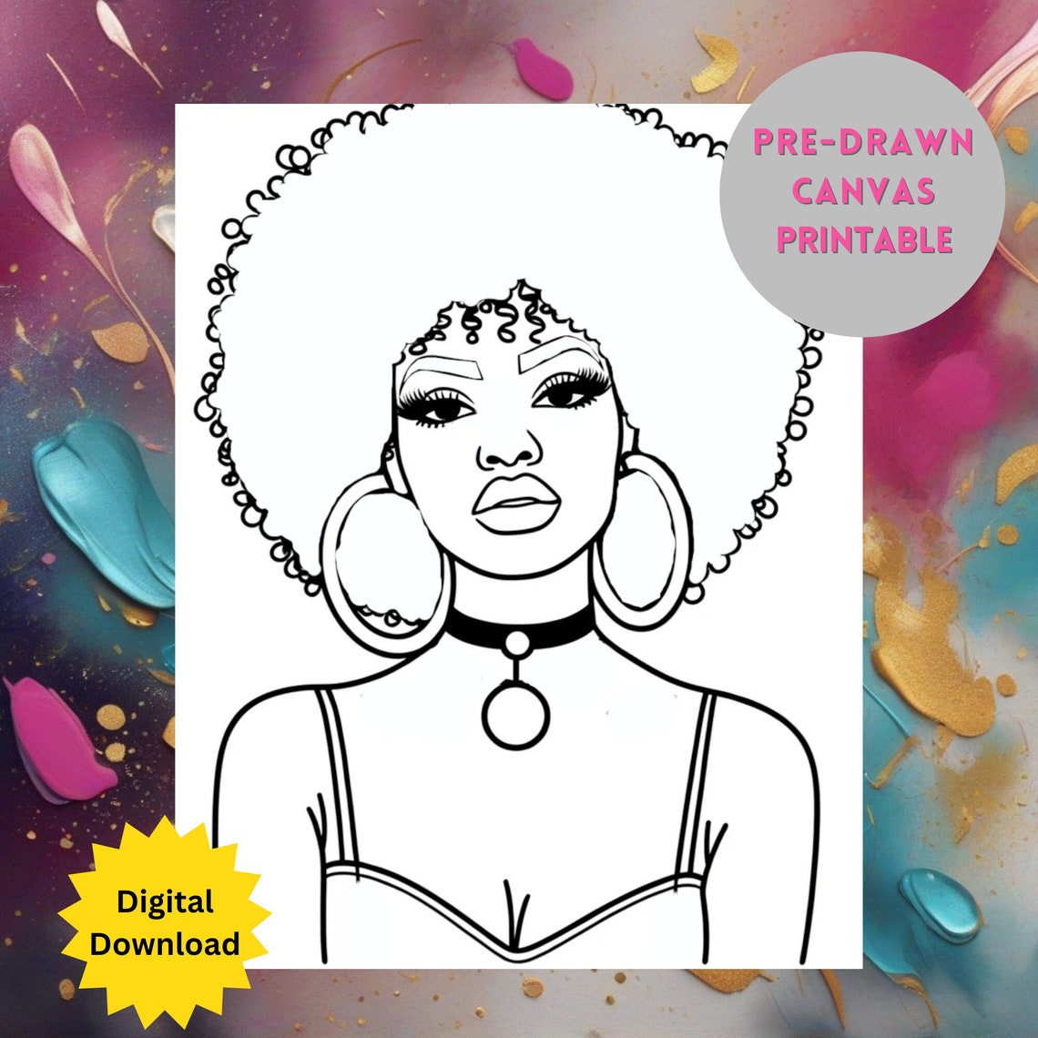 Paint and Sip Paint Night Printable Pre drawn Canvas Etsy Paint and Sip Paint Night Printable Pre drawn Canvas Etsy