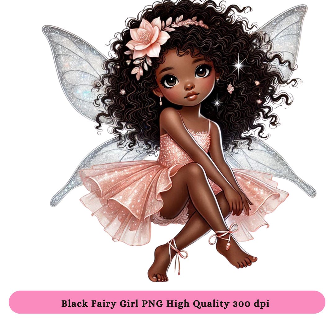 Black Little Girl Fairy PNG Clipart - African American Girl Birthday ...