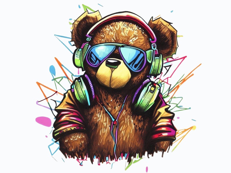 Hip Hop Teddy Bear Clip Art for T Shirts, Streetwear Png - Etsy