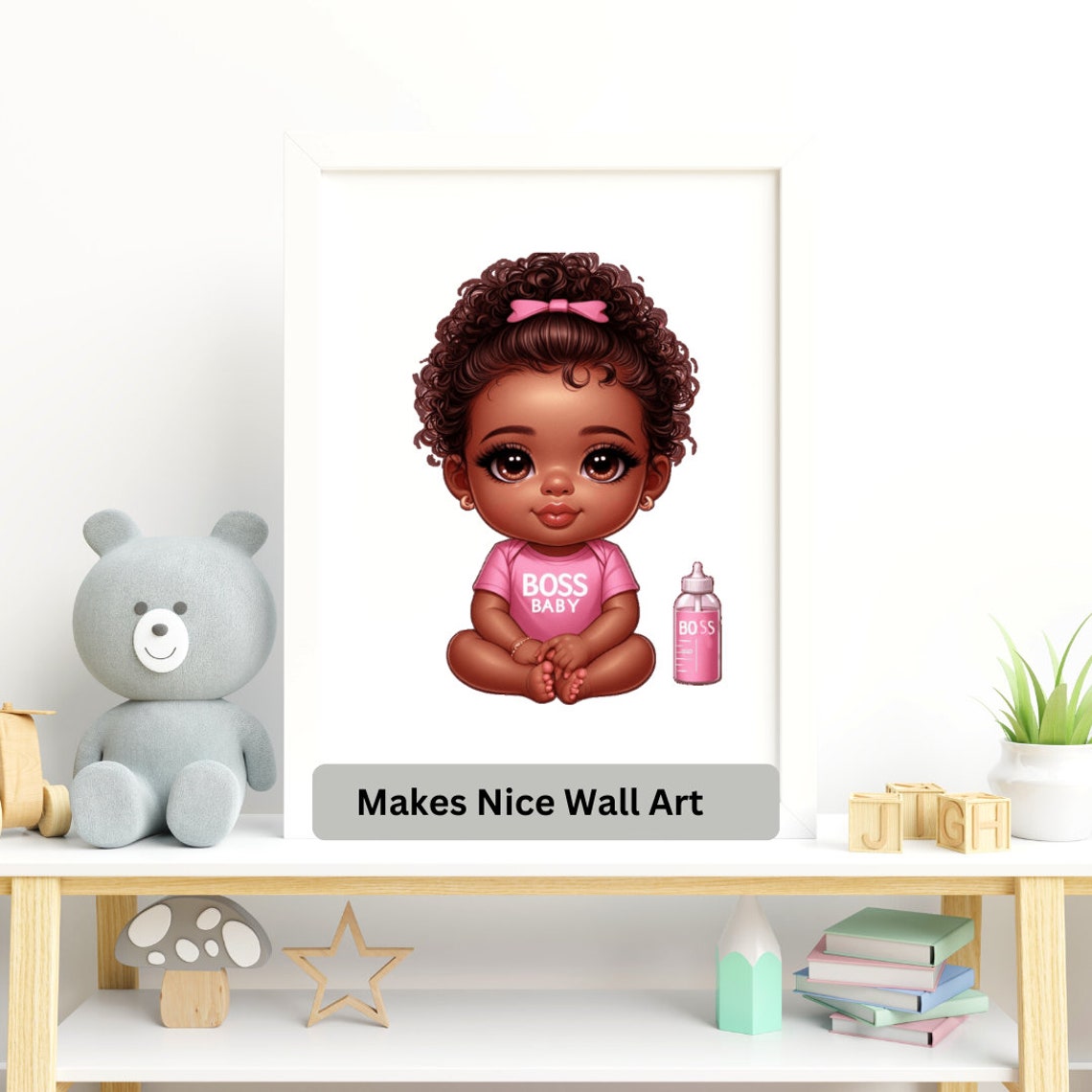 Black Baby Girl SVG PNG Clipart for Baby Shower and Sublimation Designs ...