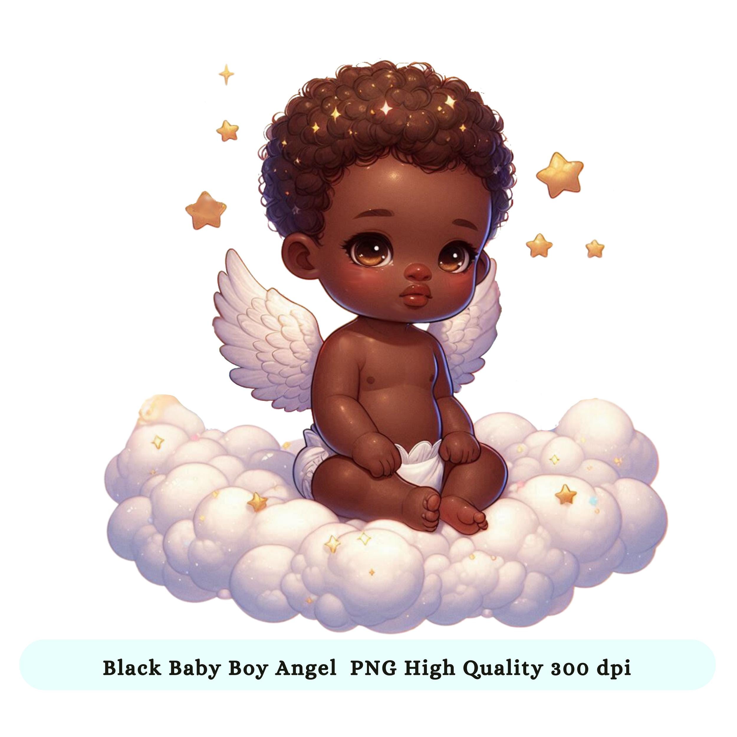 Black Baby Boy Angel - Etsy, image size:2500x2500