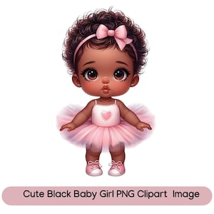 Black Baby Girl Princess PNG Clipart: Baby Shower Designs (Digital Download