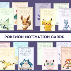 Pokemon Motivationskarten | 50 Einzigartige Designs | Digitaler Download