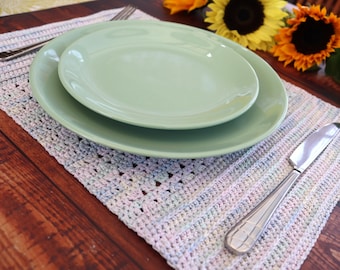 Crochet Place Mats Pattern - 'Rose Perle'