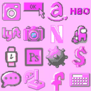 Retro pastel pink aesthetic ios 14 icons windows 98 wallpaper and widgets