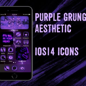 Purple grunge aesthetic ios 14 icons apps