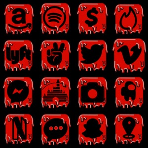 Trippy grunge blood red aesthetic icons ios 14