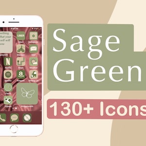 Sage green icon pack iOS 14 icons