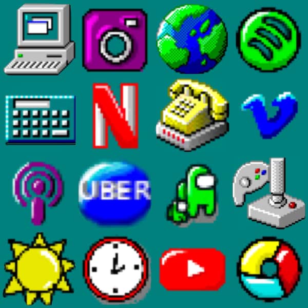 Windows 98 icons iOS 14 icon pack