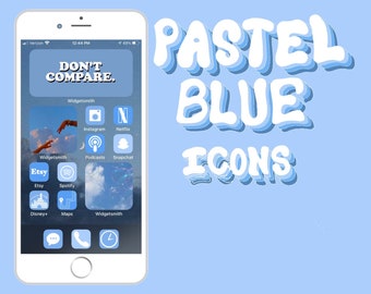 Light blue pastel aesthetic icons ios 14 widgets icon pack