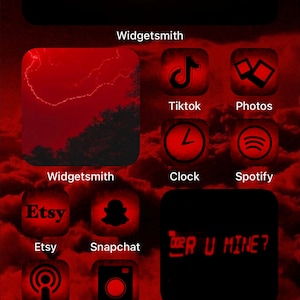 Red grunge aesthetic 100 icons ios14 apps icon pack widgets and wallpapers zdjęcie 5