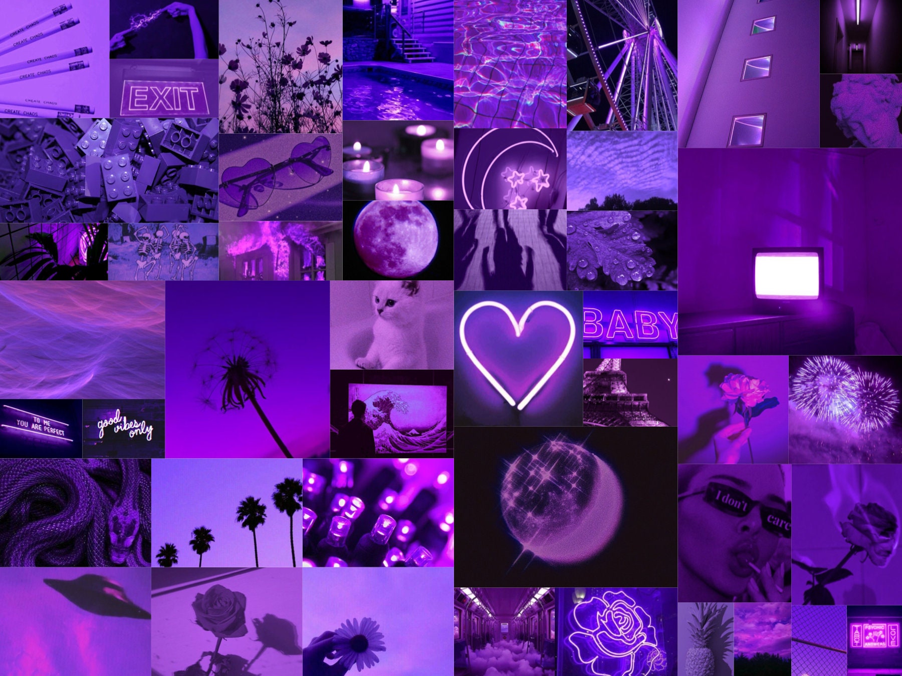 Dark purple wall collage kit | Etsy