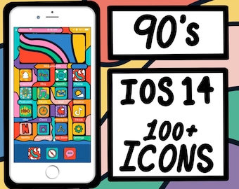 90s cartoon esthetische felle kleuren icoon pack iOS 14