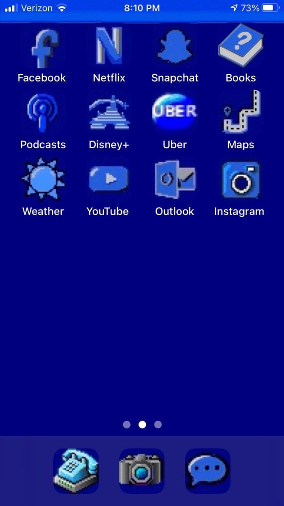 Windows 98 Royal Dark Blue Icons Ios 14 Vintage Aesthetic Ios Etsy Uk