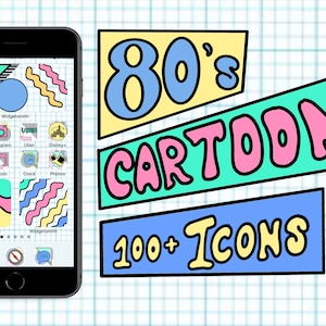 80s cartoon retro icons vintage pastel app icon pack