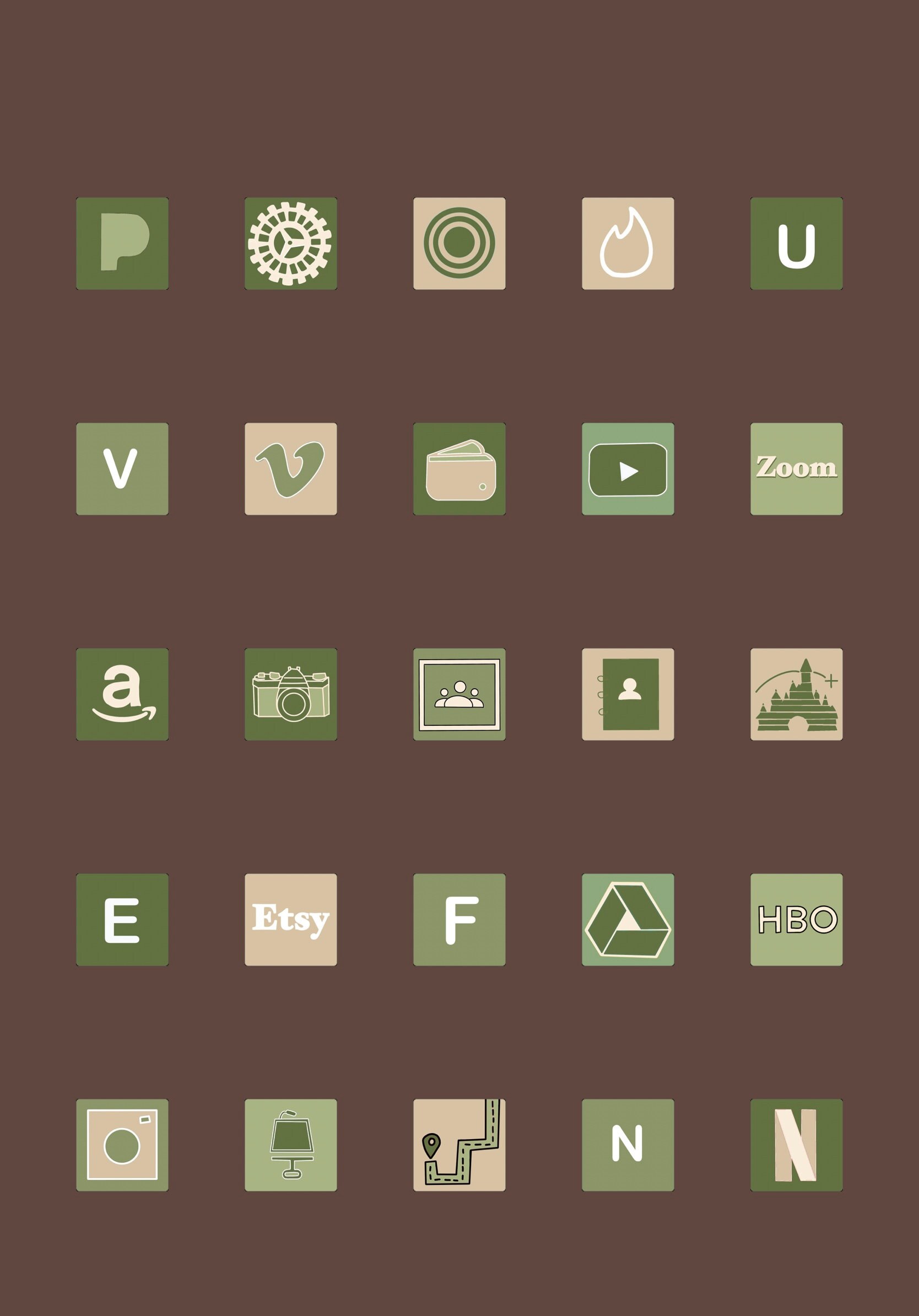 Sage Green Icon Pack Ios 14 Icons Etsy
