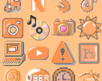 Orange pastel windows 98 retro  icons iOS 14