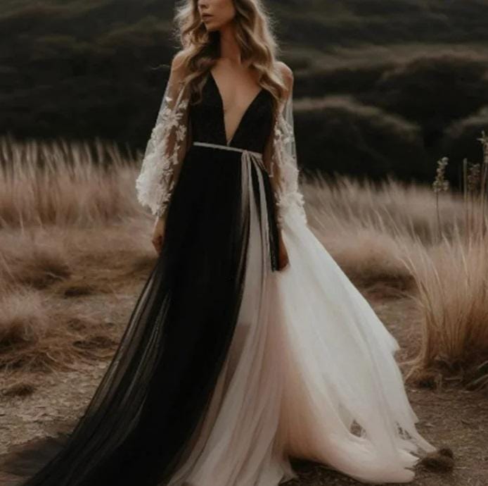 Black Wedding Dress Boho Canada