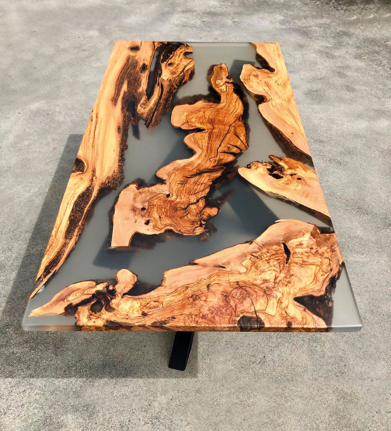 Epoxy Dining Table Live Edge Olive Wood Custom River Table Etsy